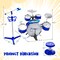 Jazz Drum Musical Instrument Set with Stool and Microphone Stand Ideal for Kids Birthday or Others Occasions